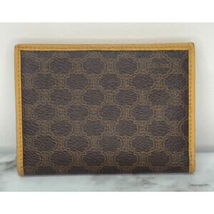Celine Vintage Macadam Card Case Bifold Wallet Triomphe Logo M13
